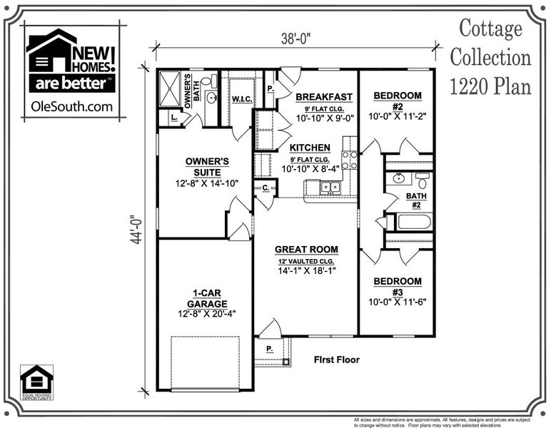 2D floor plan layout for the 1220 - Stonehenge by Ole South in Stonehenge, Manchester, TN (Image 2). 2D floor plan layout for the 1220 - Stonehenge by Ole South in Stonehenge, Manchester, TN (Image 2).