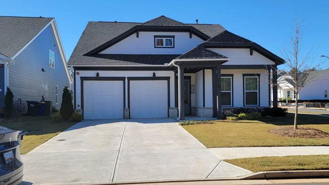 Front exterior of a new home in The Reserve at Bells Ferry, Kennesaw, GA, highlighting curb appeal (Image 22).