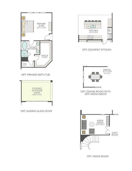 2D floor plan layout of this home in Arbor Collection at Heritage, Dripping Springs, TX (Image 6). 2D floor plan layout of this home in Arbor Collection at Heritage, Dripping Springs, TX (Image 6).