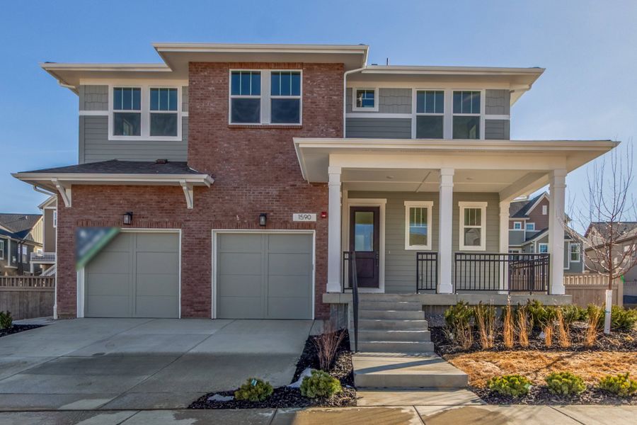 Front exterior of a new home in Westerly, Erie, CO, highlighting curb appeal (Image 2). Front exterior of a new home in Westerly, Erie, CO, highlighting curb appeal (Image 2).