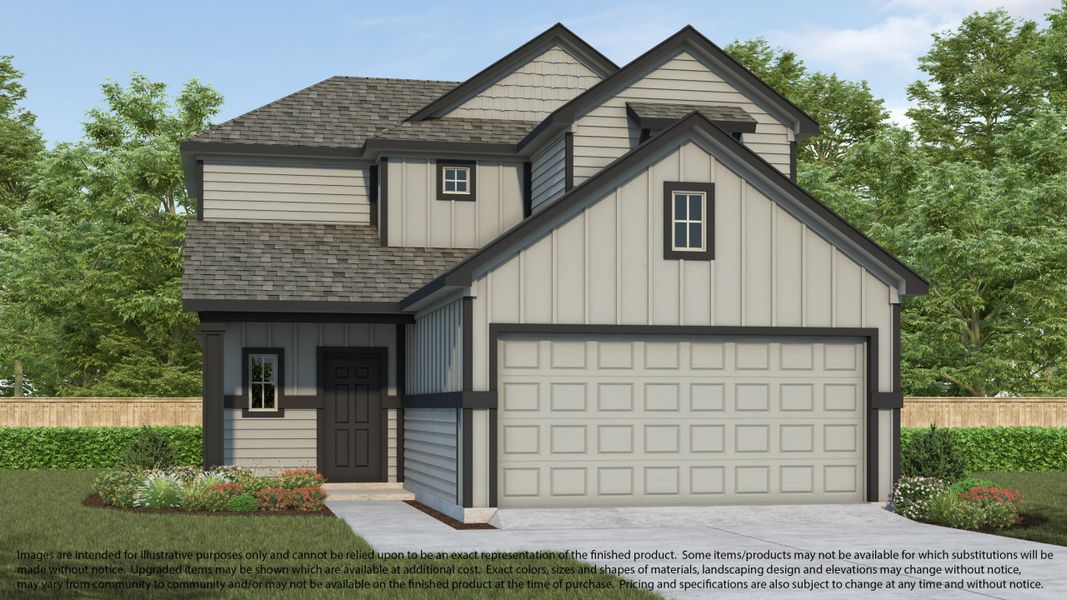 Representative exterior photo of a completed home built from the Plan 140 by Long Lake Ltd. in Huntington Place, Rosharon, TX (Image 4).