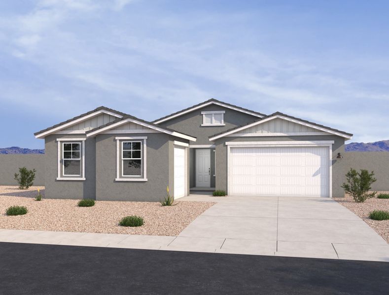 Farmhouse exterior elevation rendering