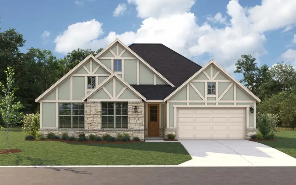 Representative exterior photo of a completed home built from the Crestone by Mattamy Homes in Agave Ranch, Denton, TX (Image 4). Representative exterior photo of a completed home built from the Crestone by Mattamy Homes in Agave Ranch, Denton, TX (Image 4).