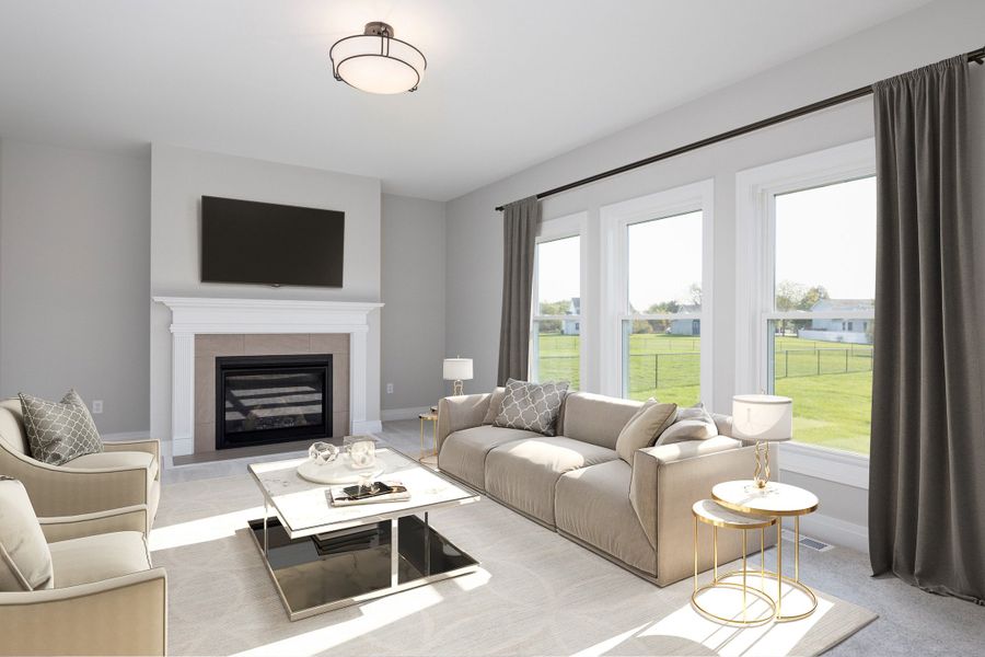 Representative furnished interior of a home built from the The Hawthorne by Forbes Capretto Homes in Cannon Woods, Clarence (Image 5).