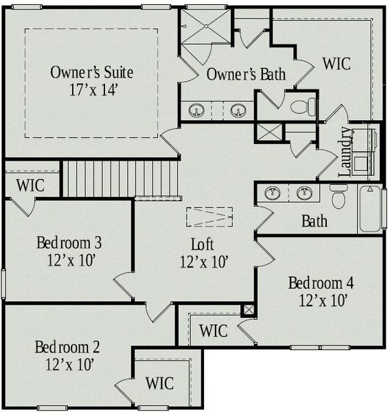2D floor plan layout of this home in Lexington Woods South, Fayetteville, NC (Image 4).