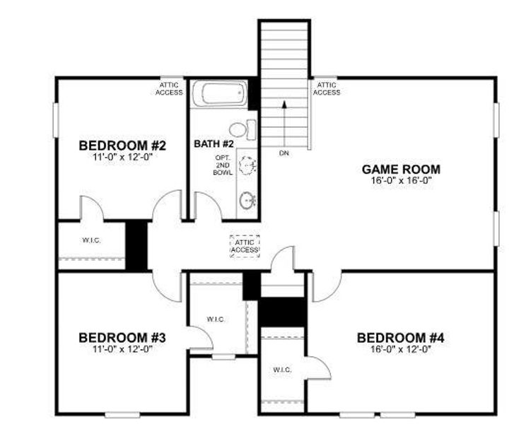 2D floor plan layout of this home in Cascades at Onion Creek, Austin, TX (Image 3). 2D floor plan layout of this home in Cascades at Onion Creek, Austin, TX (Image 3).