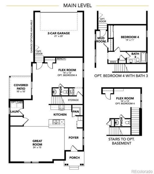 2D floor plan layout of this home in Windler Single Family Homes, Aurora, CO (Image 2).