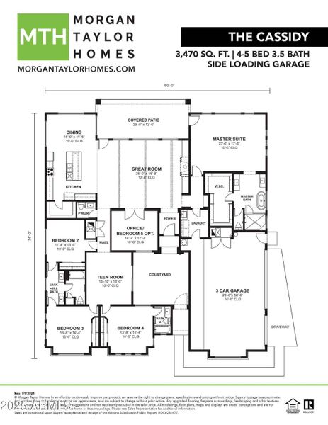 3470 Side Loading Garage Floor Plan Only 3470 Side Loading Garage Floor Plan Only