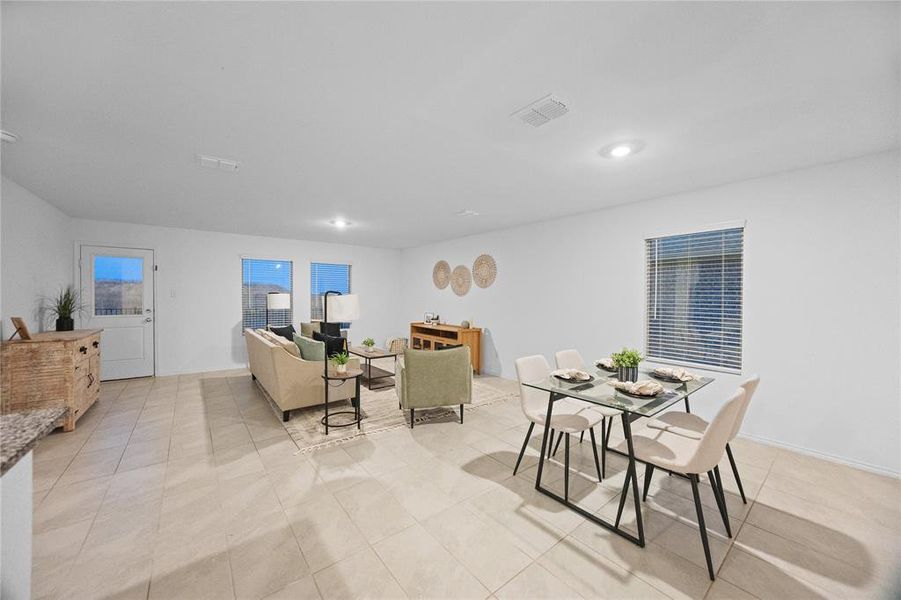 Furnished interior view inside a new home in Mobberly Farms: Watermill Collection, Pilot Point (Image 7).