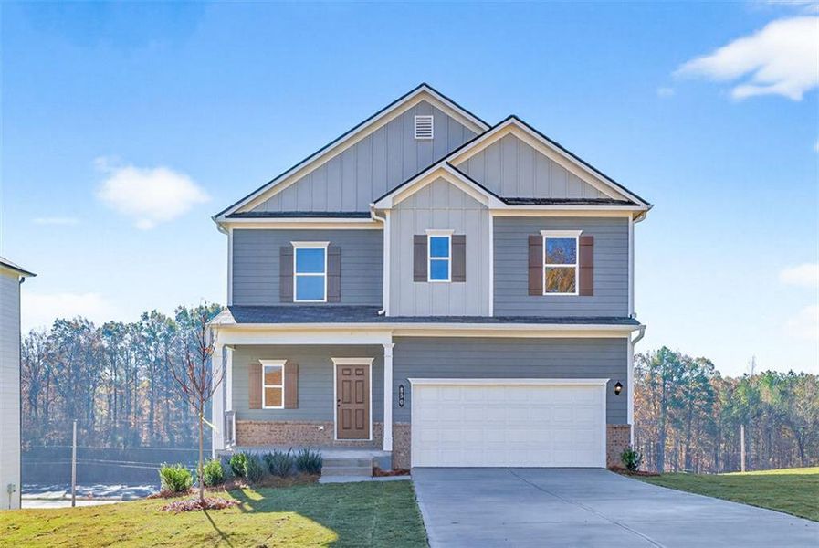 Front exterior of a new home in Kingston Park, Kingston, GA, highlighting curb appeal (Image 1).