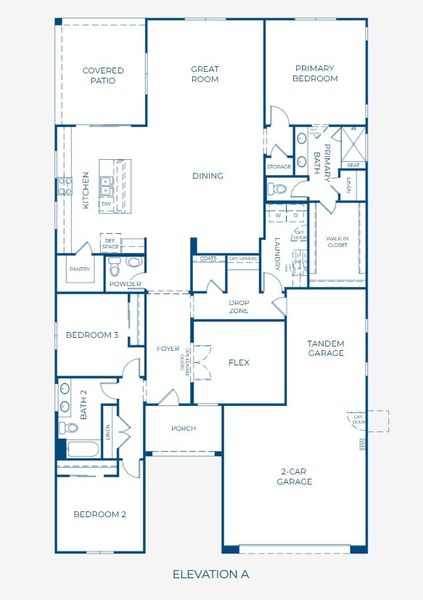 2D floor plan layout for the Plan 4501 by New Home Co. in The Estates at Frontera, Surprise, AZ (Image 3). 2D floor plan layout for the Plan 4501 by New Home Co. in The Estates at Frontera, Surprise, AZ (Image 3).