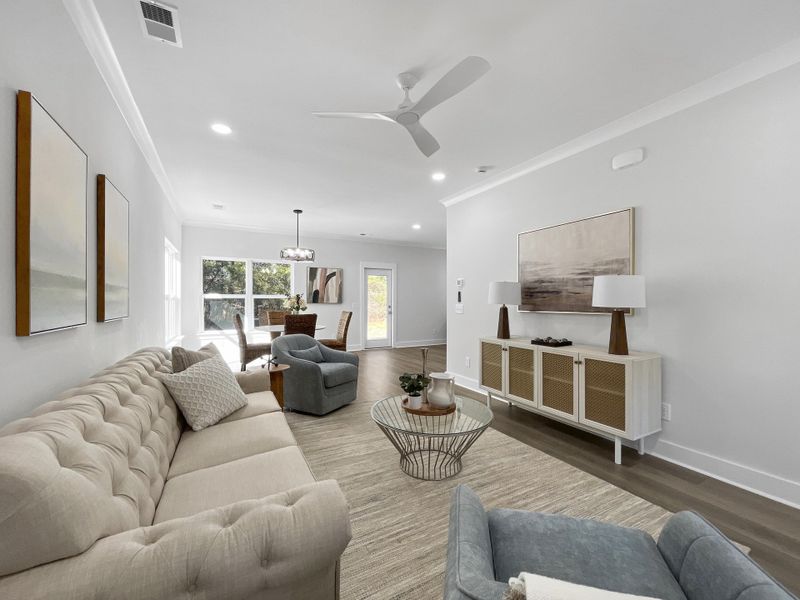 Furnished interior view inside a new home in , Holly Hill (Image 6). Furnished interior view inside a new home in , Holly Hill (Image 6).