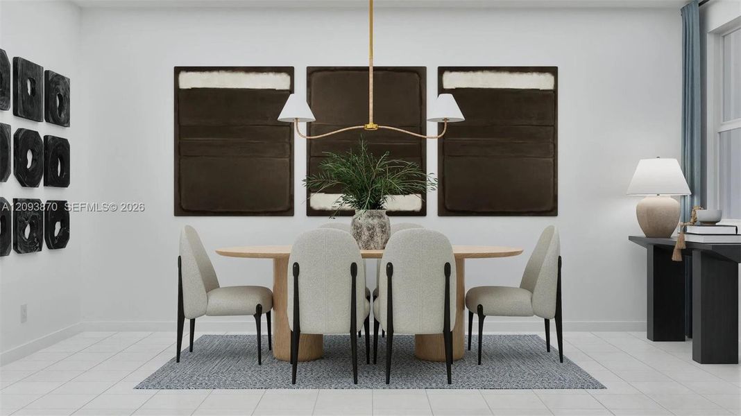 Furnished interior view inside a new home in RosaBella, Miami (Image 5).