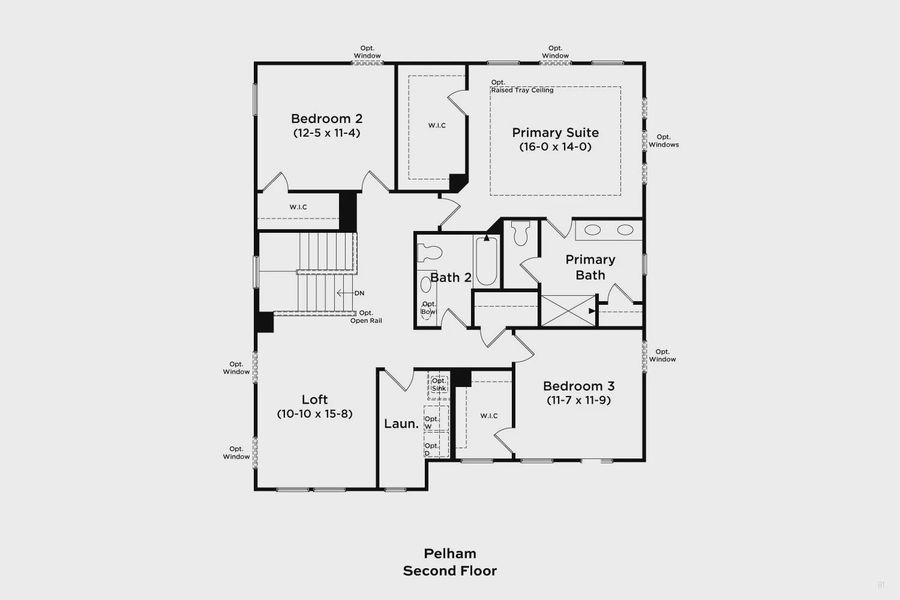 2D floor plan layout for the Pelham by DRB Homes in Cottages of Bearwood, Mount Pleasant, TN (Image 37).