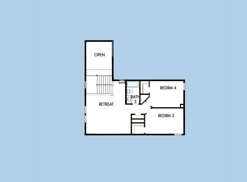 2D floor plan layout for the The Lavender by David Weekley Homes in Headwaters 50' - Executive Series, Dripping Springs, TX (Image 3).