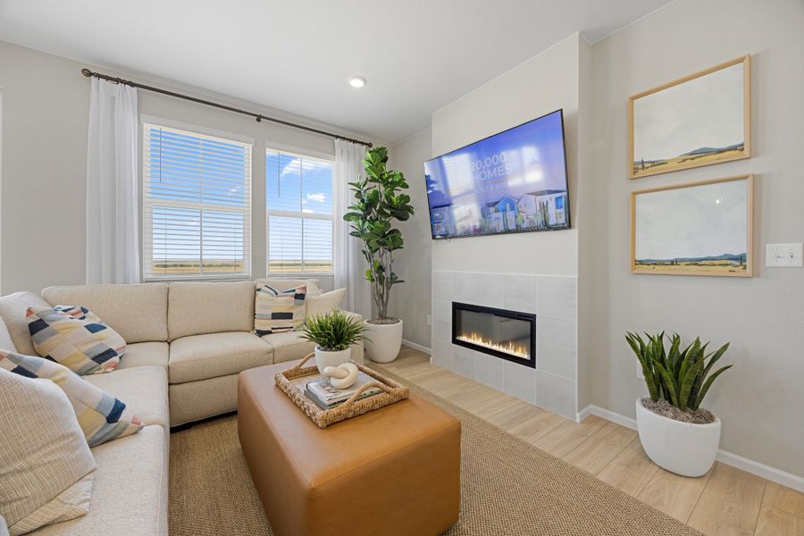 Representative furnished interior of a home built from the 2504 by Risewell Homes in Harvest Crossing, Aurora (Image 5).