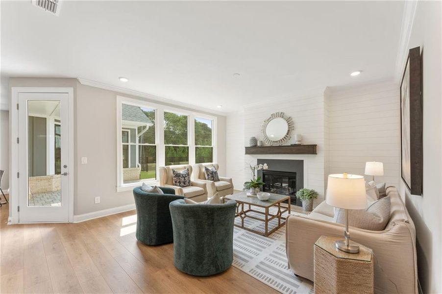 Furnished interior view inside a new home in The Courtyards of Franklin Goldmine, Cumming (Image 6).