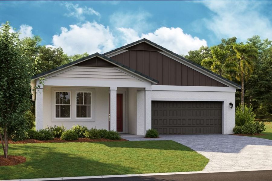Representative exterior photo of a completed home built from the Mariposa by Casa Fresca Homes in Pasadena Woods, Dade City, FL (Image 16).