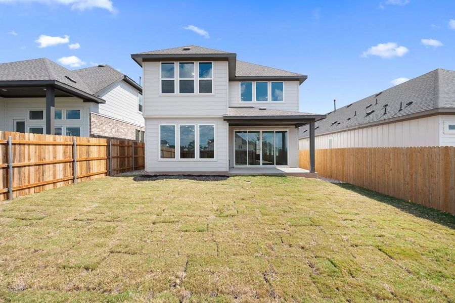 Exterior details and patio area of a home in Terrace Collection at Heritage, Dripping Springs (Image 2). Exterior details and patio area of a home in Terrace Collection at Heritage, Dripping Springs (Image 2).
