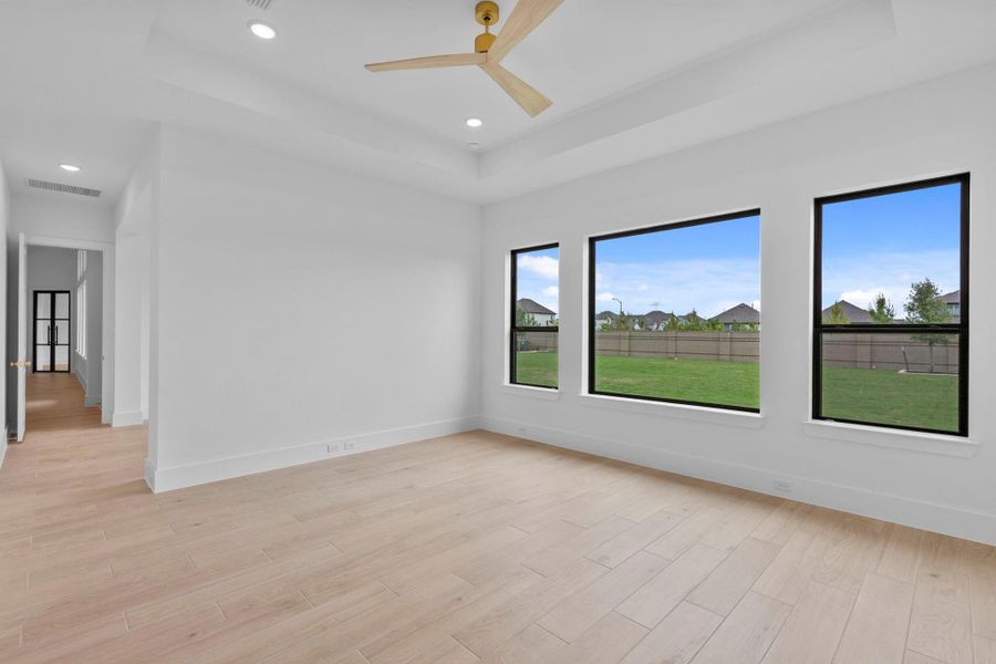 The large main suite includes a separate retreat room. Representative image.