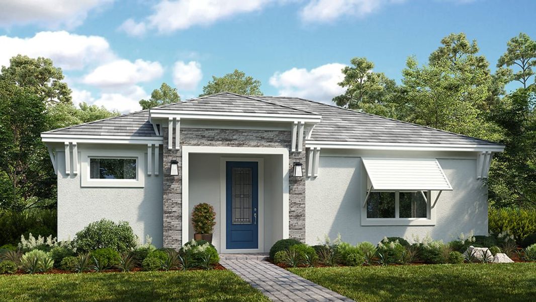 Representative exterior photo of a completed home built from the Lucca by Taylor Morrison in Esplanade at Azario Lakewood Ranch, Lakewood Ranch, FL (Image 1).