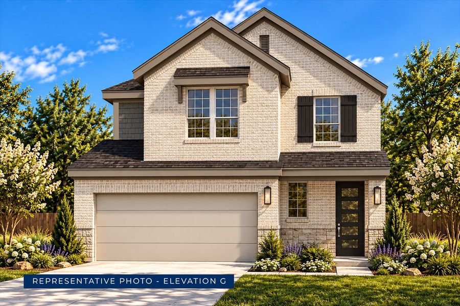 Representative exterior photo of a completed home built from the Jackson F by First Texas Homes in Oaklawn, Van Alstyne, TX (Image 14).