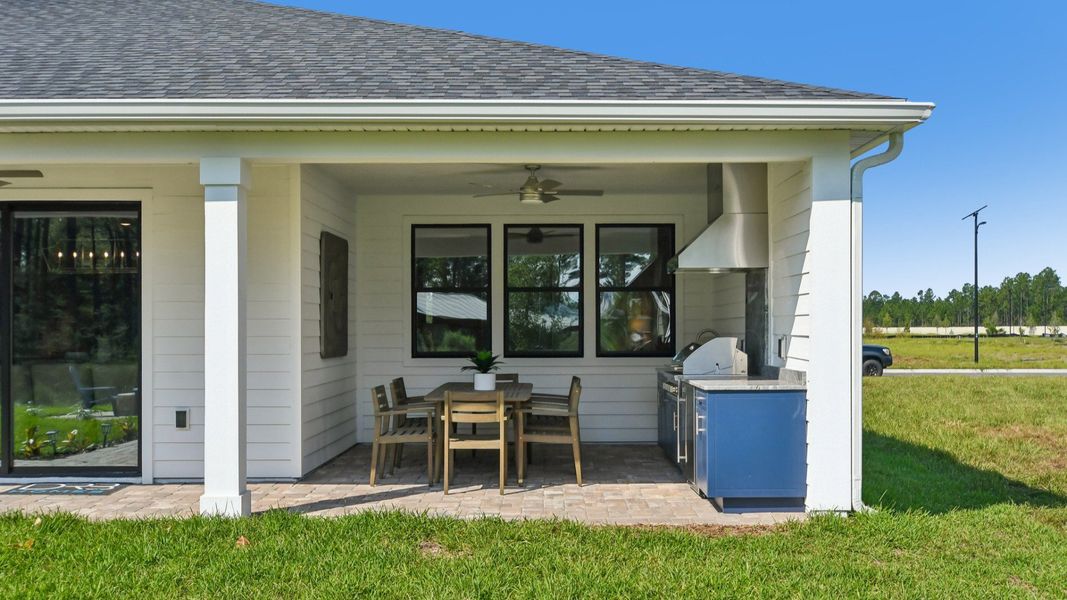 Exterior details and patio area of a home in Ardisia Park, New Smyrna Beach (Image 32). Exterior details and patio area of a home in Ardisia Park, New Smyrna Beach (Image 32).
