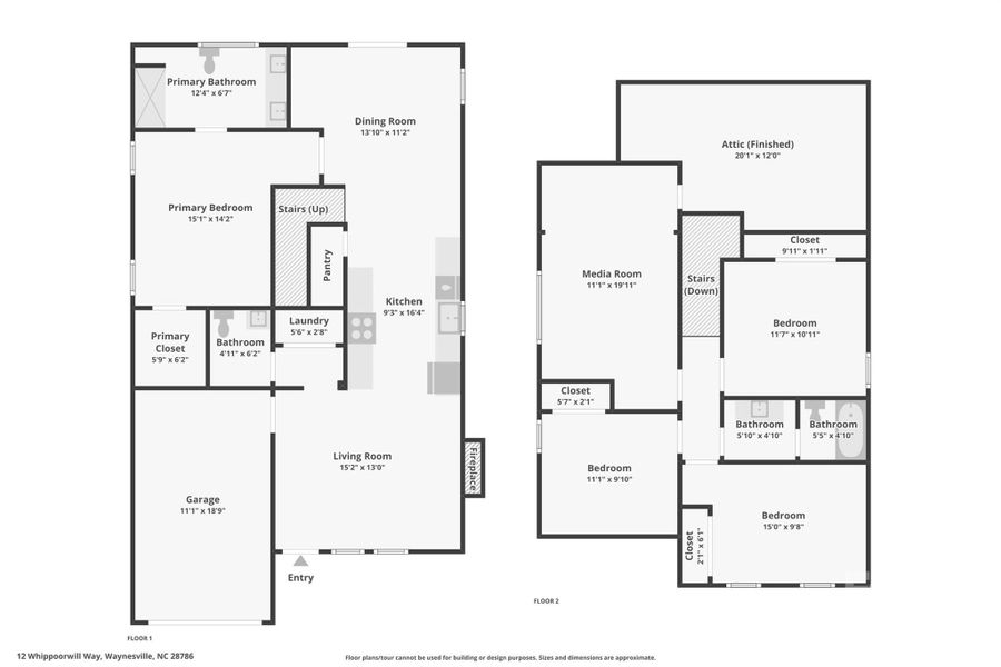 2D floor plan layout of this home in , Waynesville, NC (Image 5).