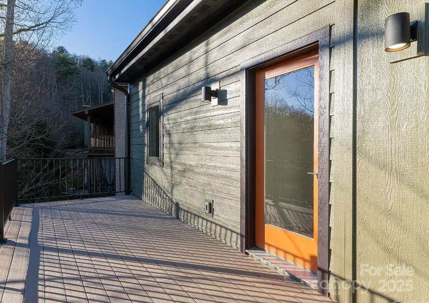 Exterior details and patio area of a home in , Asheville (Image 24).