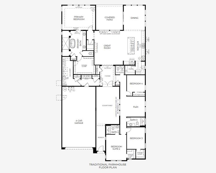 2D floor plan layout for the 1120 by Woodside Homes in 33 North, Gilbert, AZ (Image 3).