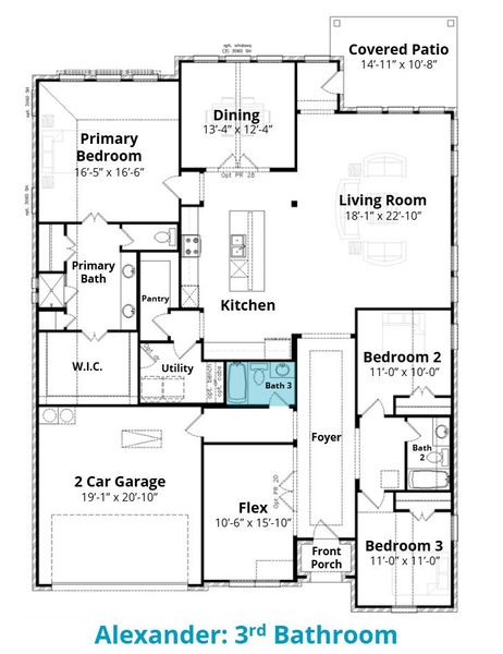 2D floor plan layout for the Alexander by John Houston Homes in Lake Forest, Woodway, TX (Image 3). 2D floor plan layout for the Alexander by John Houston Homes in Lake Forest, Woodway, TX (Image 3).