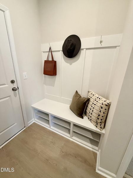 Drop zone at garage entrance