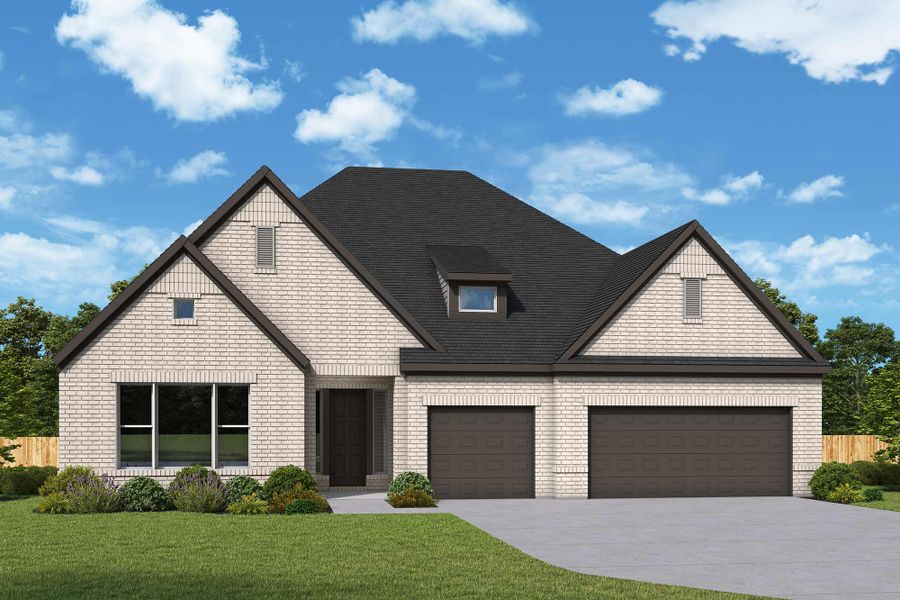 Representative exterior photo of a completed home built from the The Blossom by David Weekley Homes in The Woodlands Hills 70’, Willis, TX (Image 2).