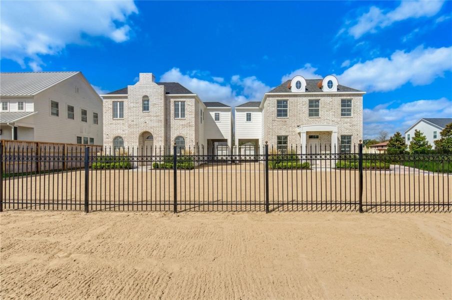 Progress is underway at The Estates at Hollister St, where two custom luxury residences are currently under construction and anticipated for completion in July 2026. These thoughtfully designed homes showcase timeless architecture, private driveways, spacious layouts, and premium craftsmanship throughout.
