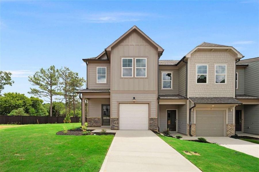 Front exterior of a new home in , Cedartown, GA, highlighting curb appeal (Image 38).