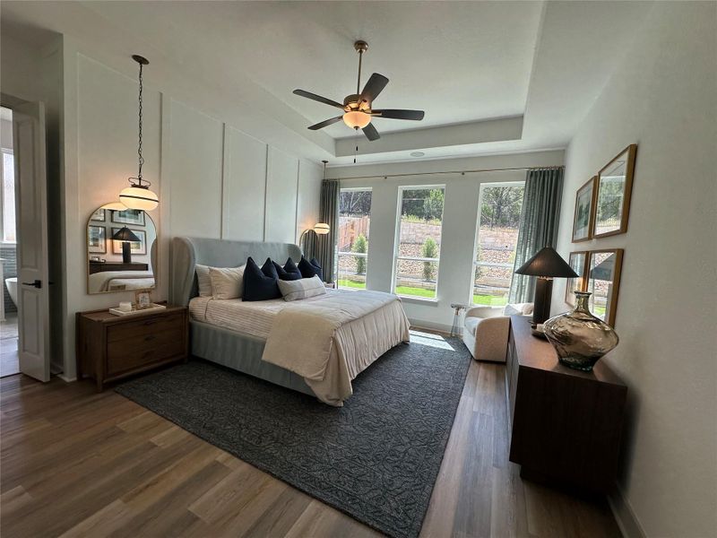 Primary Bedroom with tray ceiling