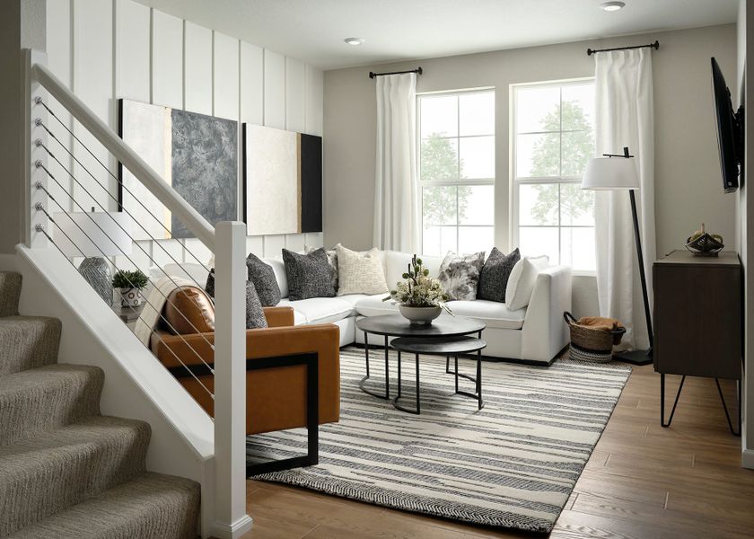 Representative furnished interior of a home built from the A by Tri Pointe Homes in Candelas Townhomes, Arvada (Image 10).