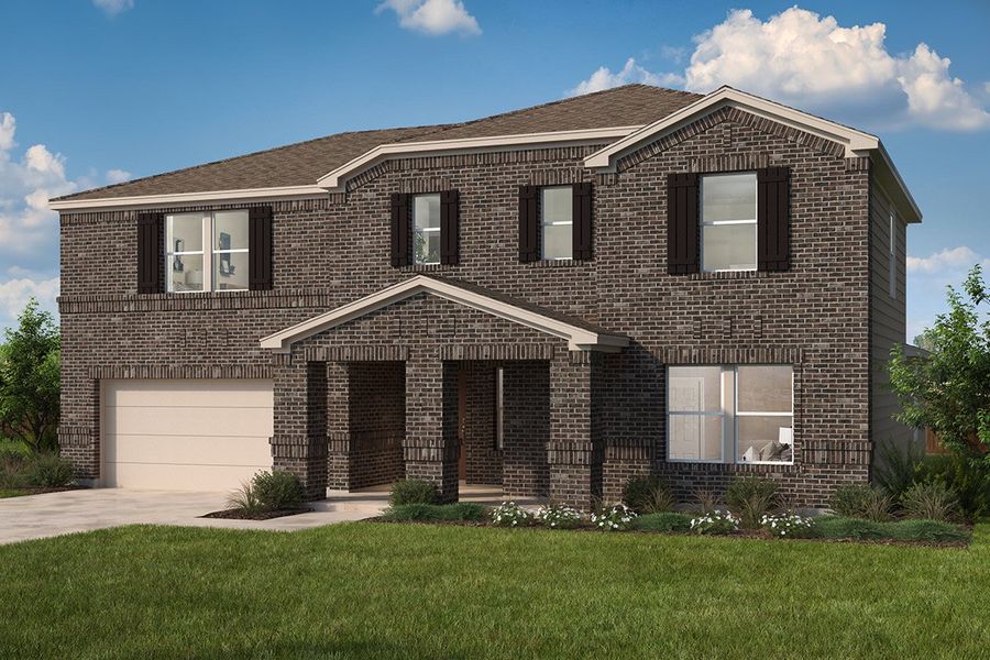 Front exterior of a new home in Heartland Signature, Crandall, TX, highlighting curb appeal (Image 1). Front exterior of a new home in Heartland Signature, Crandall, TX, highlighting curb appeal (Image 1).