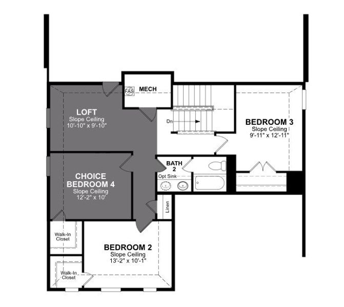 2D floor plan layout of this home in Chalk Hill, Celina, TX (Image 4).