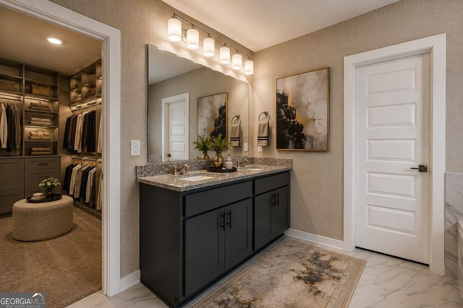 Furnished interior view inside a new home in The Fairways at Mirror Lake, Villa Rica (Image 49).