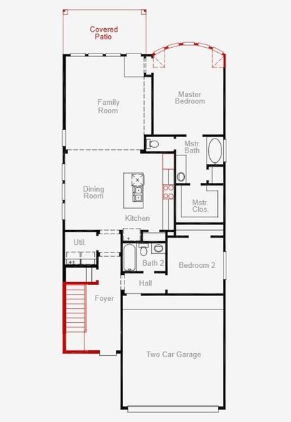 2D floor plan layout of this home in The Trails, New Caney, TX (Image 5).