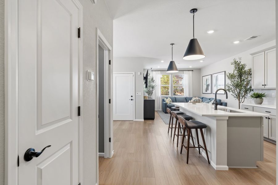Representative furnished interior of a home built from the 2403 by Risewell Homes in Harvest Crossing, Aurora (Image 17).