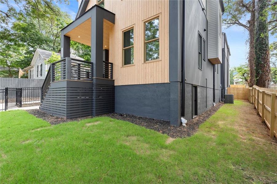 Exterior details and patio area of a home in , Atlanta (Image 2). Exterior details and patio area of a home in , Atlanta (Image 2).