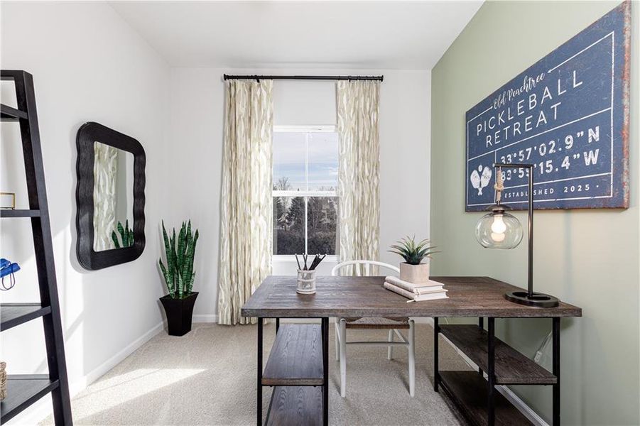 Furnished interior view inside a new home in The Beacon at Old Peachtree Townhomes, Lawrenceville (Image 30). Furnished interior view inside a new home in The Beacon at Old Peachtree Townhomes, Lawrenceville (Image 30).