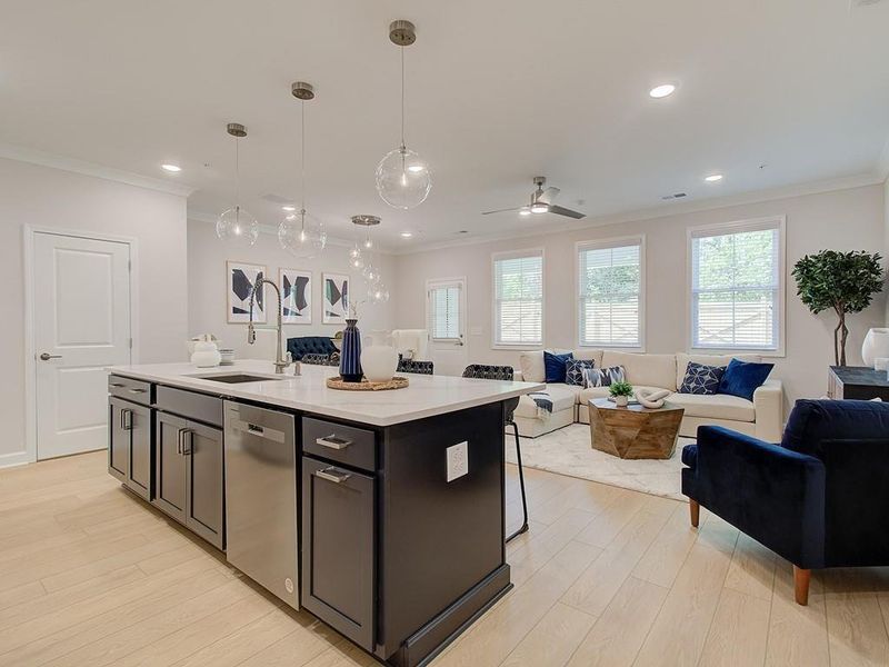 Furnished interior view inside a new home in Bluffs at Bells Ferry, Marietta (Image 6).