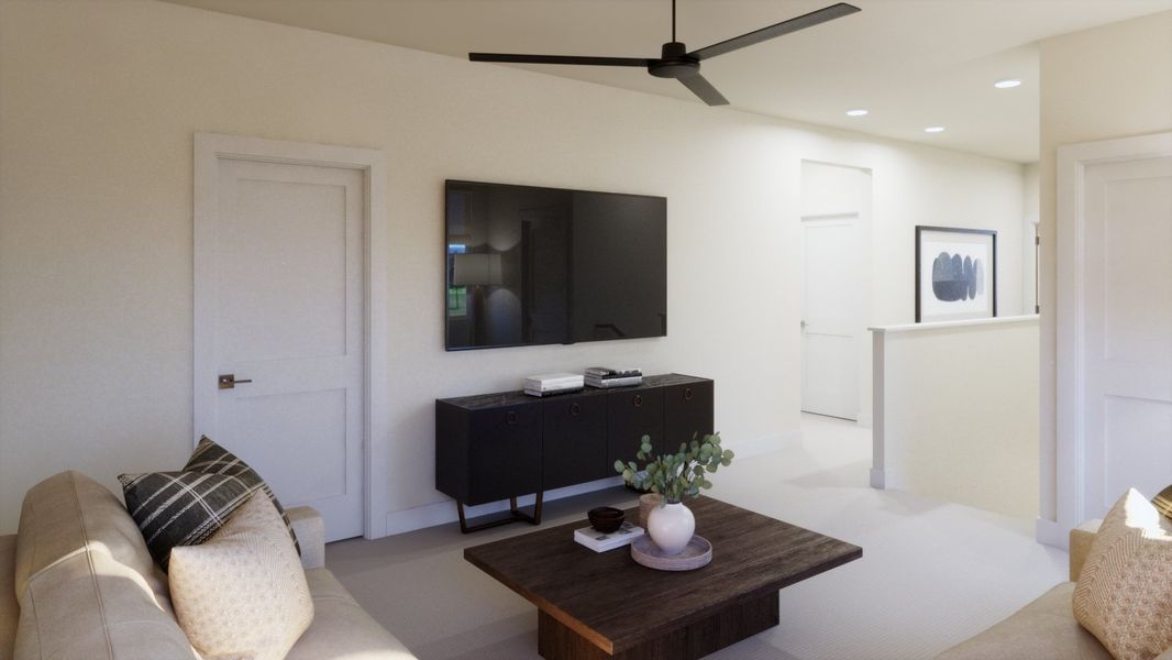 Representative furnished interior of a home built from the Amy by Risewell Homes in Freedom at Anthem, Kyle (Image 9).