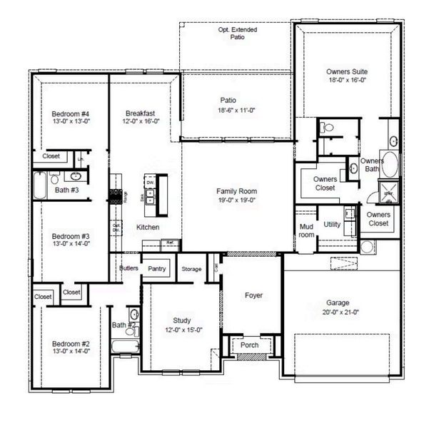 2D floor plan layout for the Lubbock by First America Homes in Villas Las Flores, Floresville, TX (Image 3). 2D floor plan layout for the Lubbock by First America Homes in Villas Las Flores, Floresville, TX (Image 3).