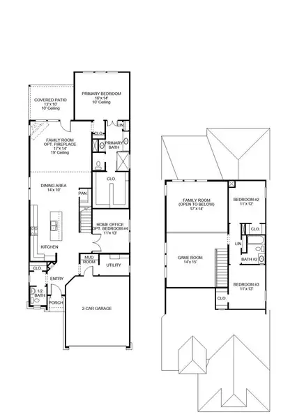 2D floor plan layout of this home in Santa Rita Ranch Tierra Rosa, Liberty Hill, TX (Image 4).