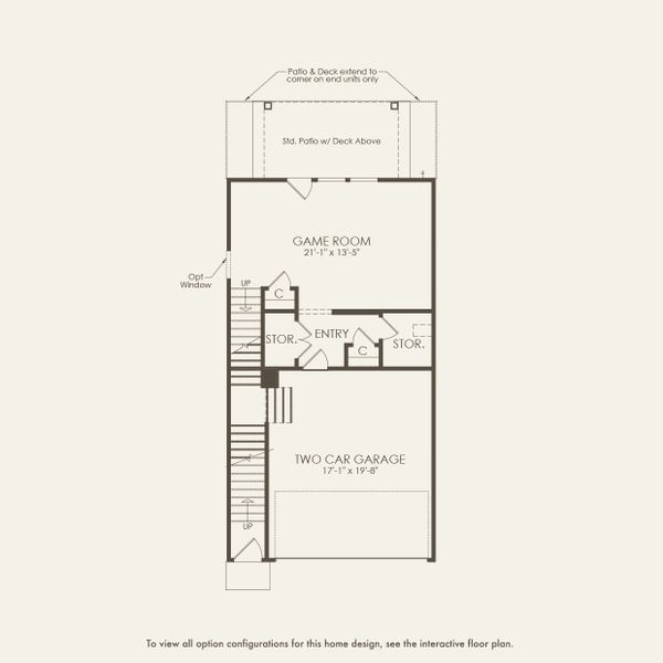 2D floor plan layout for the Joliet by Pulte Homes in Lakeside Townes at Riverlights, Wilmington, NC (Image 4).