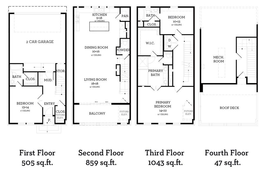 2D floor plan layout of this home in The Brownstones at East Quarter, Dallas, TX (Image 2). 2D floor plan layout of this home in The Brownstones at East Quarter, Dallas, TX (Image 2).